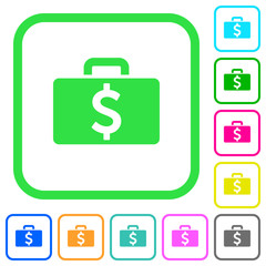 Fototapeta premium Dollar bag vivid colored flat icons