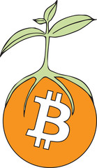 bitcoin with plant