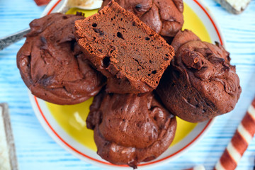 still life of baked goods and coffee on a light wooden background 
