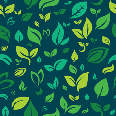 Fototapeta na wymiar Seamless Repeating Pattern of Leaf Nature Plant