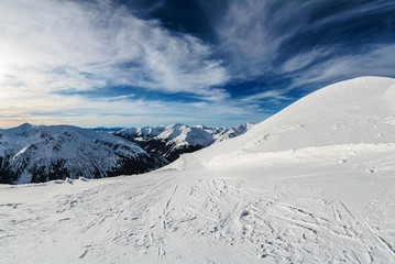 Fototapeta na wymiar Alpine skiing in high Tatras.