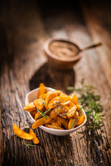 Potatoes. Roasted american potatoes with rosemary salt and cumin