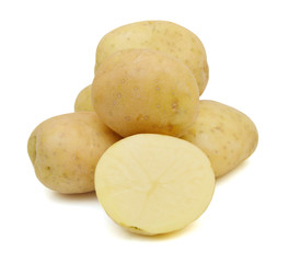 Potato on white background