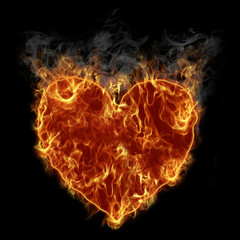 Hot burning smoking symbol of heart