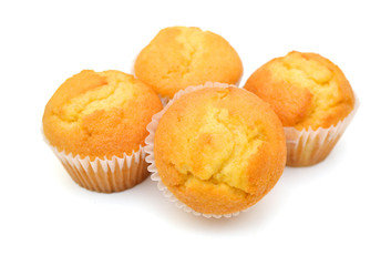Muffins on white background