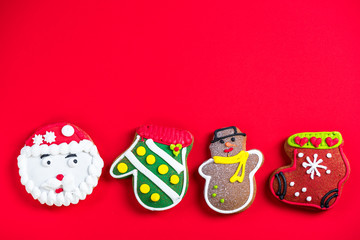 Christmas handmade decorated gingerbreads