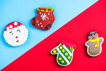 Christmas handmade decorated gingerbreads
