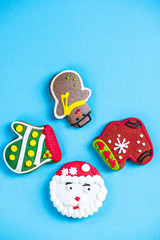 Christmas handmade decorated gingerbreads