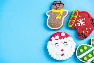 Christmas handmade decorated gingerbreads