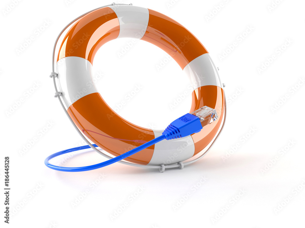 Sticker buoy with internet cable