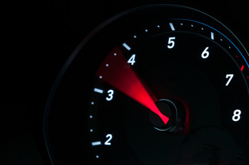 Car tachometer when accelerating