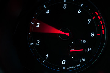 Tachometer when accelerating