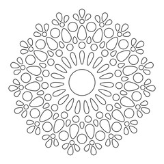 Simple Mandala Shape for Coloring. Vector Mandala. Floral. Flower. Oriental. Book Page. Outline.