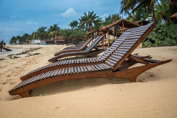 beach chairs looking toward horizon 