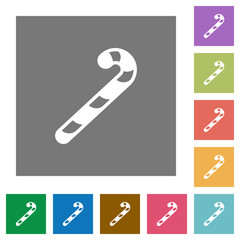 Candy canes square flat icons