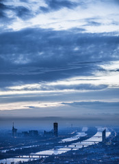 Naklejka premium Morning Skyline of Vienna Portrait Format