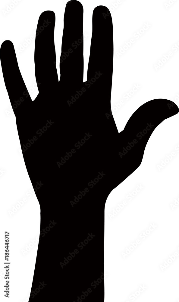 Sticker a hand silhouette vector