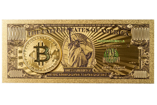 American Gold Banknote and bitcoin