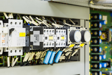 Electrical control devices in control cubicle