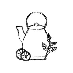 Lemon tea with kettle