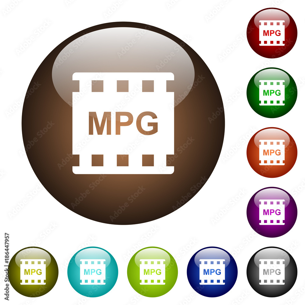 Poster MPG movie format color glass buttons