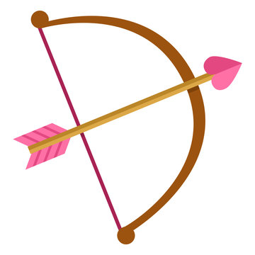 Vector Cupid Bow with Love Arrow Icon