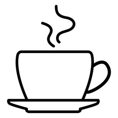 Vector Single Icon of Coffee Cup with Saucer