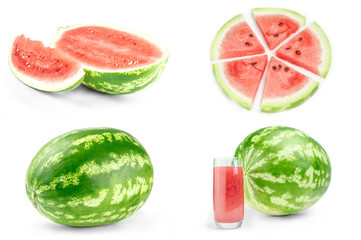 Set of Watermelon isolated on a white background