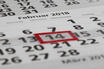 Kalender mit Tage und Monate
