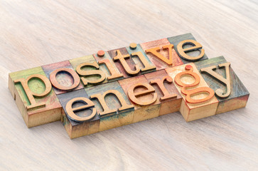 positive energy word abstract in wood type © MarekPhotoDesign.com