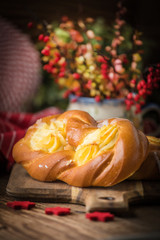Sweet buns with cheese.