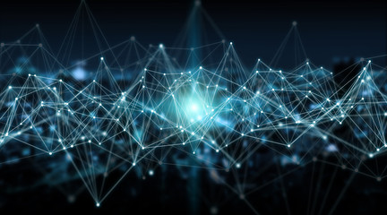 Connections system and datas exchanges 3D rendering