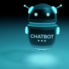 Futuristic digital chatbot 3D rendering