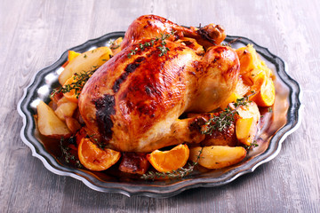 Thyme and orange roast chicken