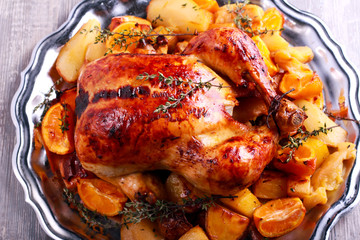 Thyme and orange roast chicken