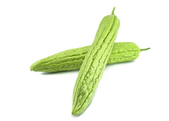 Bitter melon , Bitter gourd isolated on a white background, with Clipping Path