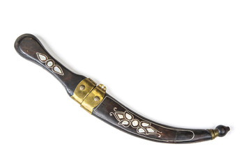Old historic ottoman kinfe on the white background