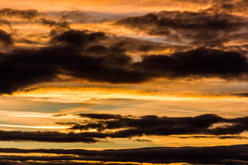Autumn sunset in czech countryside