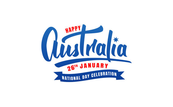 Australia Day. Lettering logo for Australia National Day
