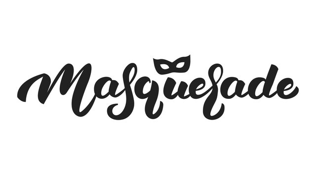 Masquerade. Lettering text design Masquerade for Mardi Gras
