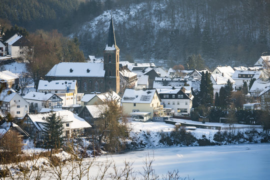 Church Of Einruhr In Winter, Germany