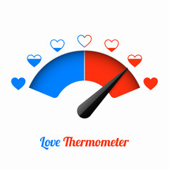 Love thermometer, Valentines Day card design element