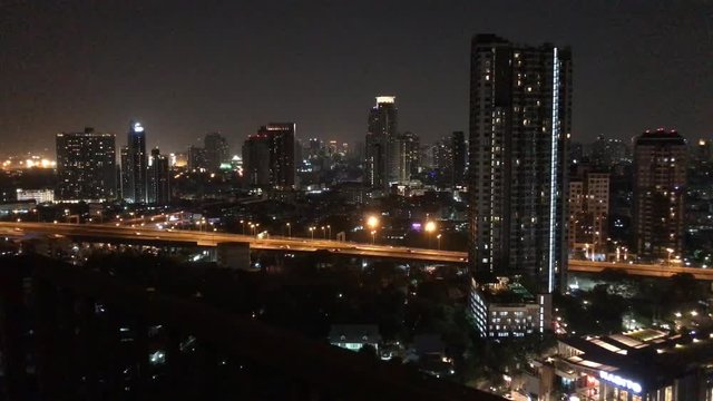 Time lapse from the city Bangkok at night in Thailand