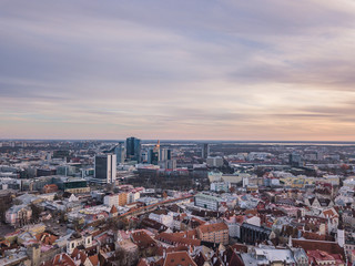 Obraz premium Aerial view of city Tallinn Estonia
