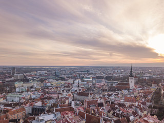 Aerial view of city Tallinn Estonia