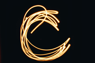 Created by light letter Cover black background