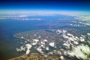 Aerial view from airplane