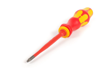 Screwdriver close up isolated on the white background