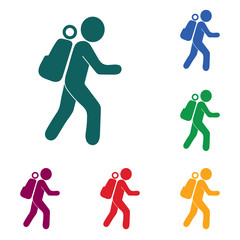 Hiking icon illustration
