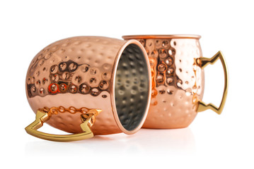 Moscow mule cocktail copper mug